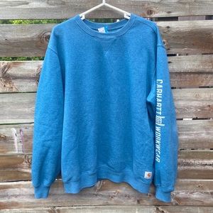 Carhartt Crewneck Blue Size Large Unisex Comfy Workwear Original Fit